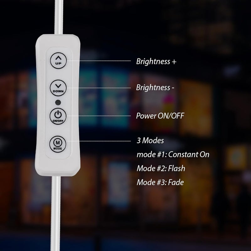 Thirdpolite لافتات LED مفتوحة للأعمال، 40"L x 14"W بوصة لافتة LED مفتوحة كبيرة مع 3 أوضاع مشهد، لافتة مضيئة قابلة للتعديل للغاية لمتجر الواجهة أو الباب أو المتجر أو الحانة أو المقاهي أو المطاعم (تصميم علم الولايات المتحدة) - Image 3